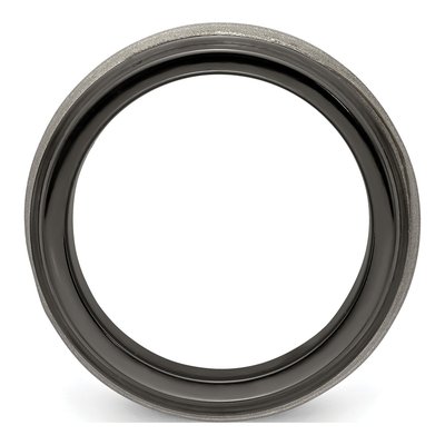 Titanium & Sterling Silver 10mm Black Wave Wedding Band – view 3