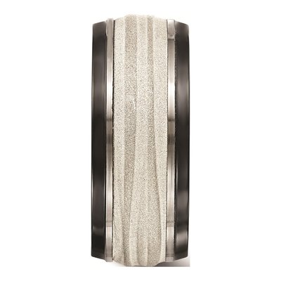 Titanium & Sterling Silver 10mm Black Wave Wedding Band – view 4