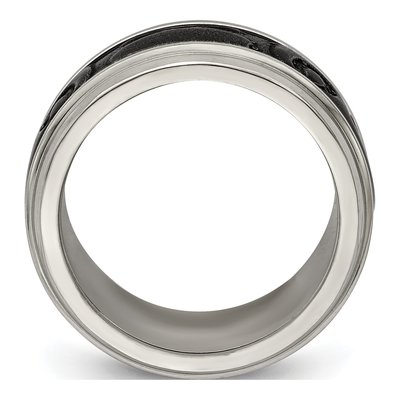 Titanium 11mm Black Ti Fancy Wedding Band – view 2
