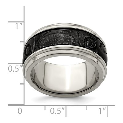 Titanium 11mm Black Ti Fancy Wedding Band – view 7