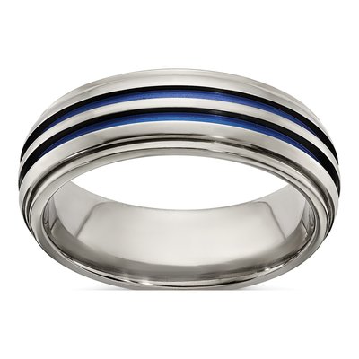 Titanium Blue Anodized 7mm Band