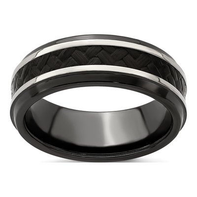 Men's Titanium Black Carbon Fiber Band – view 2