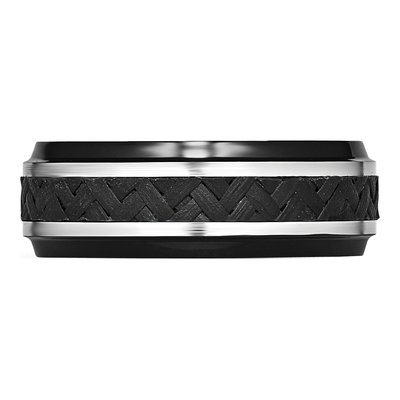 Men's Titanium Black Carbon Fiber Band – view 5