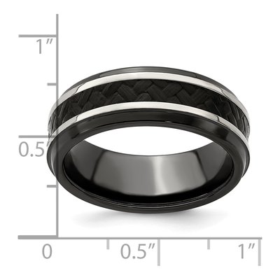 Men's Titanium Black Carbon Fiber Band – view 7