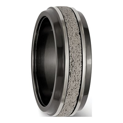 Men's Black Titanium Comfort Fit Ring – view 4