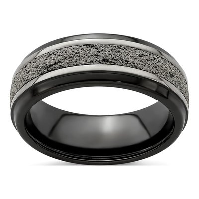 Men's Black Titanium Comfort Fit Ring