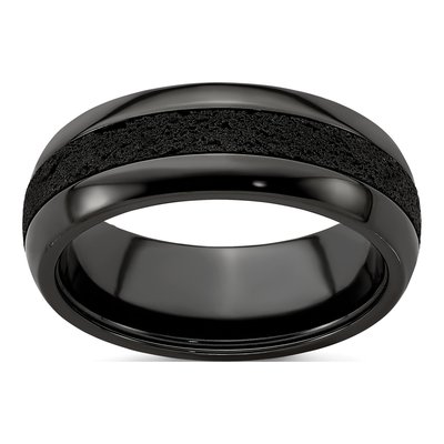 Black Titanium 8mm Beveled Band