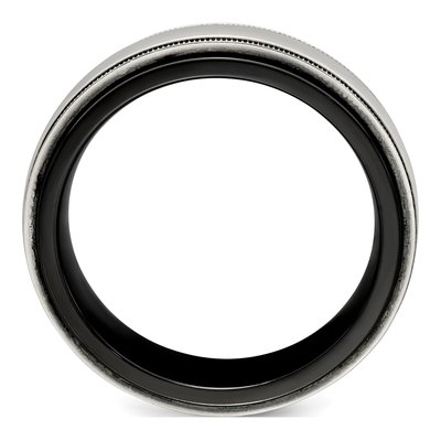 Black Ti & Silver Milgrain Band – view 2