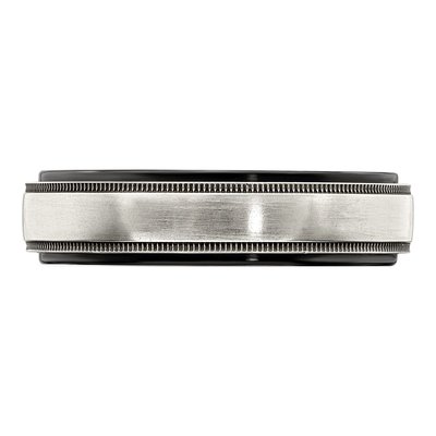 Black Ti & Silver Milgrain Band – view 3