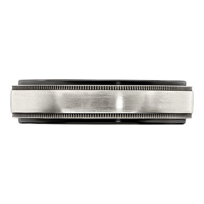 Black Ti & Silver Milgrain Band – view 4