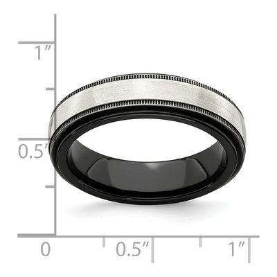 Black Ti & Silver Milgrain Band – view 6
