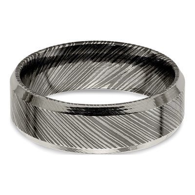 Titanium 7mm Beveled Band Ring – view 6