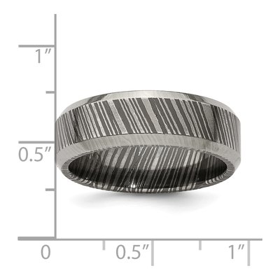 Titanium 7mm Beveled Band Ring – view 7