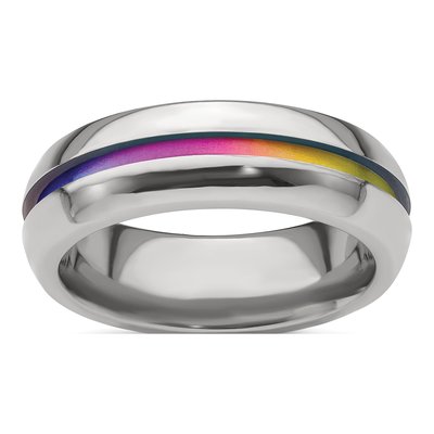 Titanium 7mm Rainbow Comfort-Fit Band