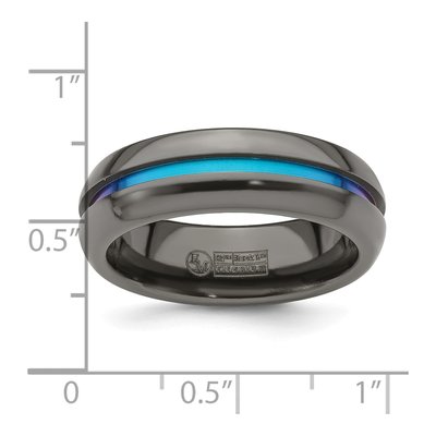 Titanium 7mm Black Ti Rainbow Anodized Comfort-Fit Band – view 4