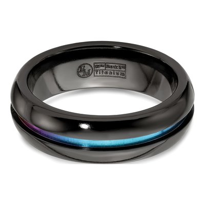 Titanium 7mm Black Ti Rainbow Anodized Comfort-Fit Band – view 6