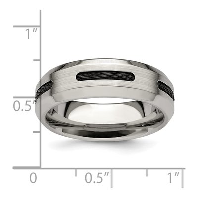 Cobalt 7mm Black Cable Comfort-Fit Band – view 5
