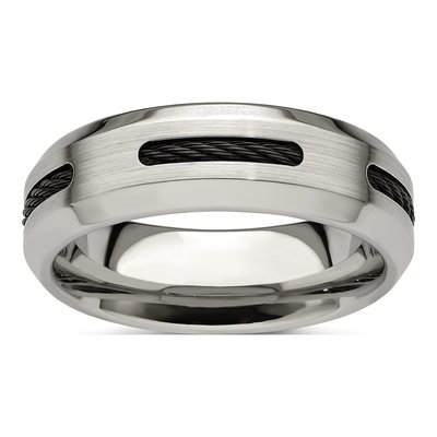 Cobalt 7mm Black Cable Comfort-Fit Band