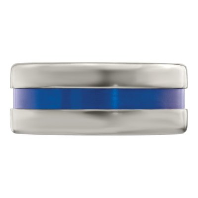Men's Edward Mirell Titanium Blue Stripe 10mm Band – view 3