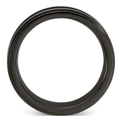 Titanium 7mm Black Blue Anodized Comfort-Fit Band – view 2