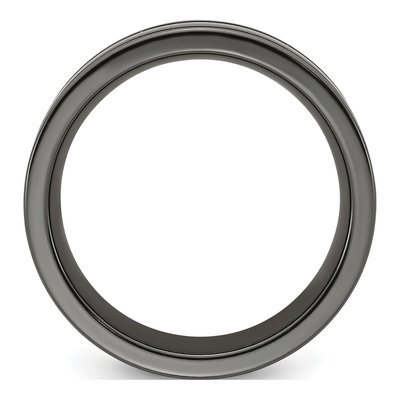 Titanium 8mm Black Blue Comfort-Fit Band – view 2