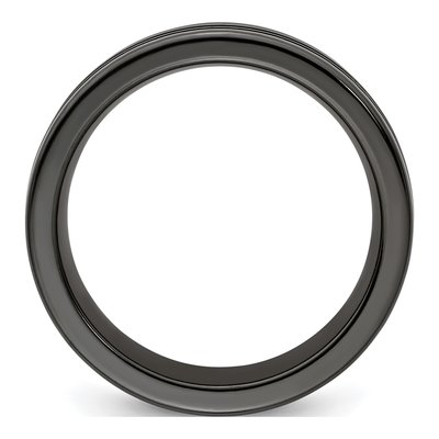 Titanium 10mm Black Blue Grooved Band – view 3