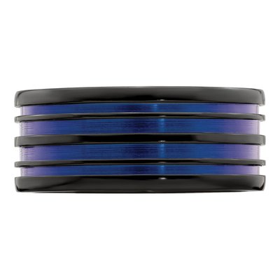 Titanium 10mm Black Blue Grooved Band – view 4