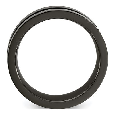 Titanium 7mm Black Blue Anodized Comfort-Fit Band – view 2