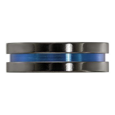 Titanium 7mm Black Blue Anodized Comfort-Fit Band – view 3