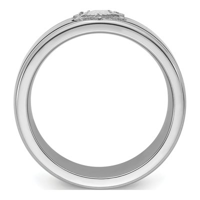 Titanium & Sterling Silver 10mm Police Shield Band – view 3