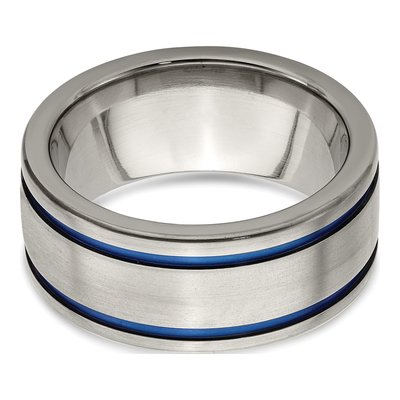 Titanium & Sterling Silver 10mm Police Shield Band – view 8