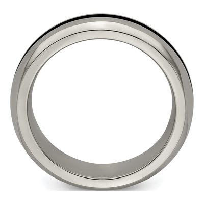 Titanium 6mm Blue Stripe Comfort-Fit Band – view 3