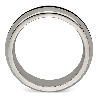 Titanium 7mm Blue Stripe Comfort-Fit Band – view 3