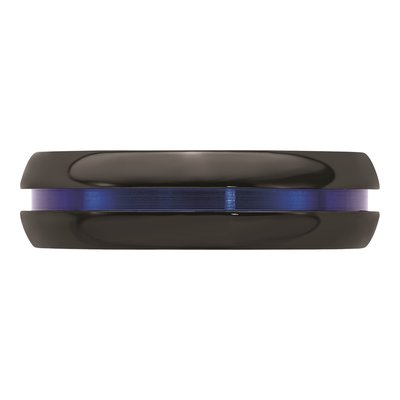 Titanium 7mm Black Blue Stripe Comfort-Fit Band – view 6