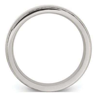 Titanium & Sterling Silver 6mm Gray Comfort-Fit Band – view 2