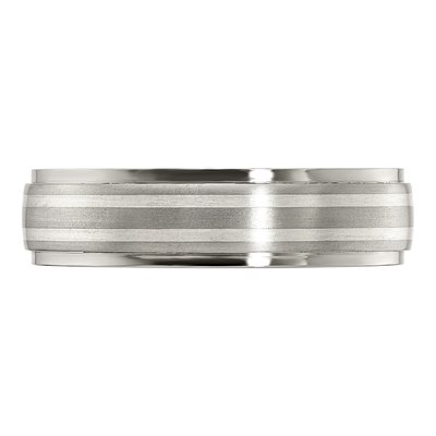 Titanium & Sterling Silver 6mm Gray Comfort-Fit Band – view 3