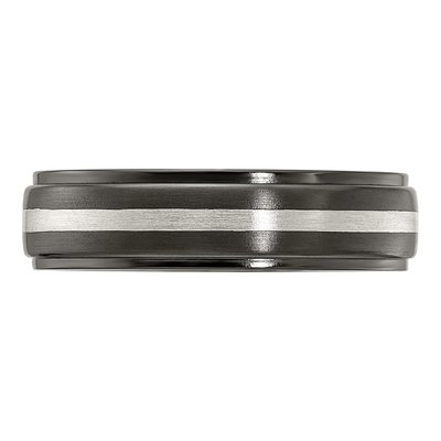 Titanium 6mm Black Step-Down Comfort-Fit Band – view 3