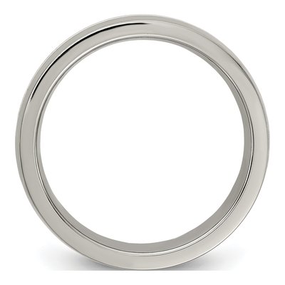 Men's Titanium & Sterling Silver 6mm Inlay Comfort-Fit Band – view 2