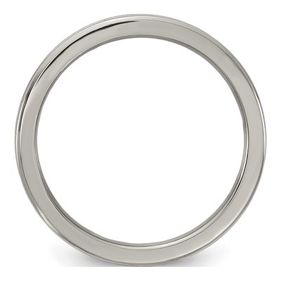 Men's Titanium & Sterling Silver 2mm Concave Comfort-Fit Band – view 2
