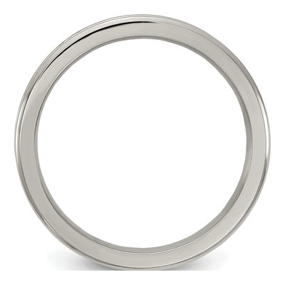 Men's Titanium & Sterling Silver 3mm Concave Comfort-Fit Band – view 2