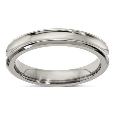 Men's Titanium 4mm Concave Comfort-Fit Band