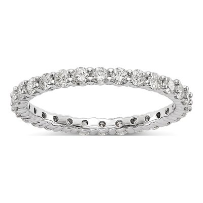 14K White Gold 1 ct tw Lab-Grown Diamond Eternity Band