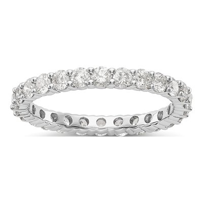 14K White Gold 1 1/2 ct tw Lab-Grown Diamond Eternity Band