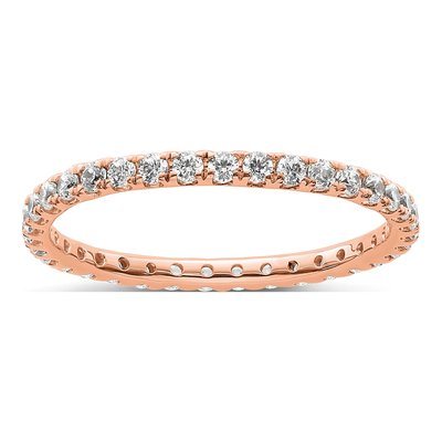 14K Rose Gold 1/2 ct tw Lab-Grown Diamond Eternity Band
