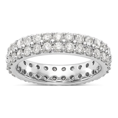 14K White Gold 2 ct tw Lab-Grown Diamond Eternity Band