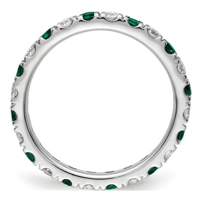14K White Gold 3/4 ct tw Lab-Created Emerald & Lab-Grown Diamond Eternity Ring – view 3