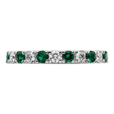 14K White Gold 3/4 ct tw Lab-Created Emerald & Lab-Grown Diamond Eternity Ring – view 4