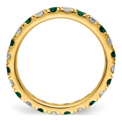 14K Yellow Gold 3/4 ct tw Lab-Created Emerald & Lab-Grown Diamond Eternity Ring – view 3