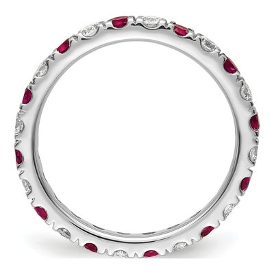 14K White Gold 3/4 ct tw Lab-Created Ruby & Lab-Grown Diamond Eternity Ring – view 3