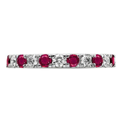 14K White Gold 3/4 ct tw Lab-Created Ruby & Lab-Grown Diamond Eternity Ring – view 4